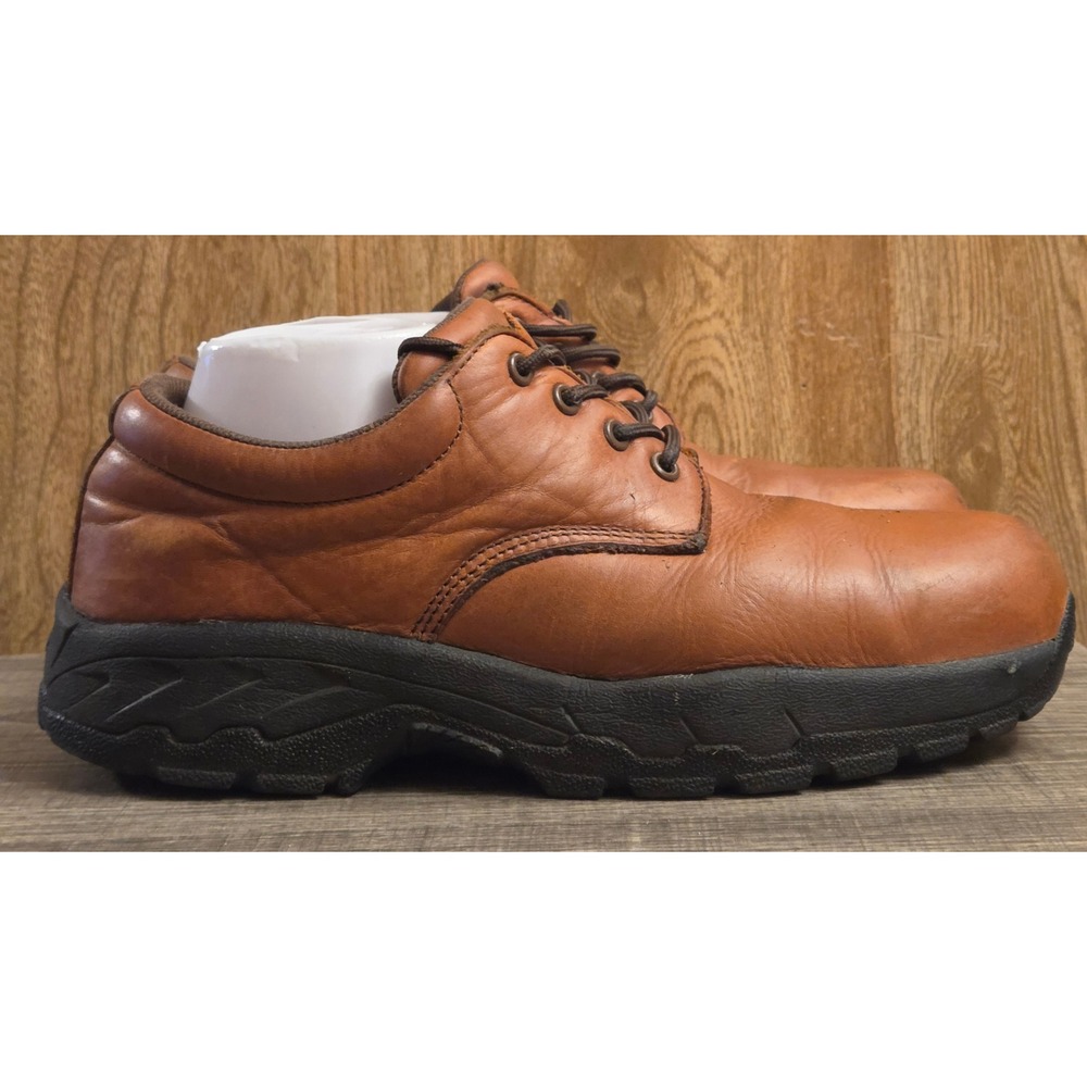 SR Max Work Shoes Men's Size 10.5 Brown Leather Slip Resistant Lace Up Steel Toe